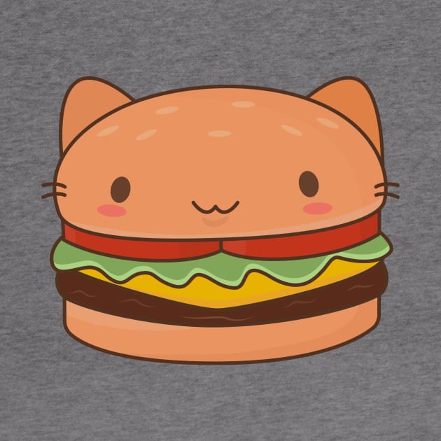 Kawaii Cat Burger T-Shirt by happinessinatee